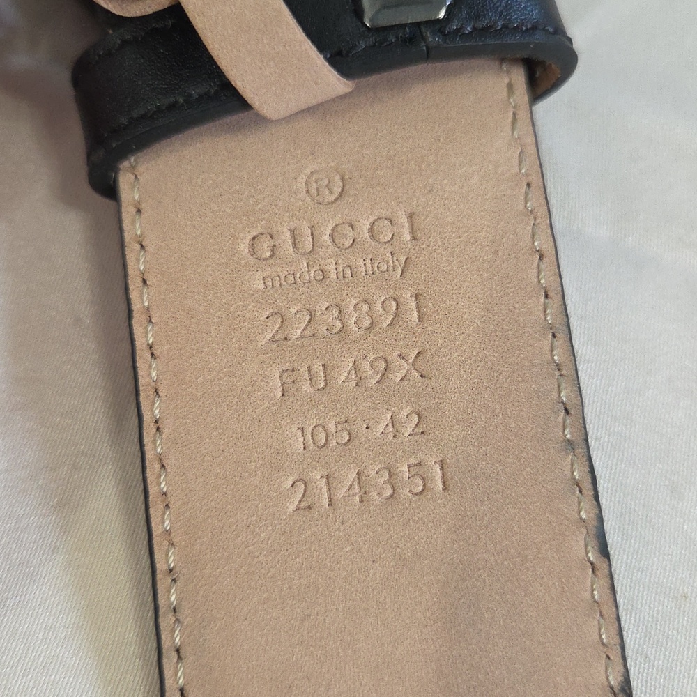 Gucci Black Imprime Monogram GG Belt - Picture 7 of 16